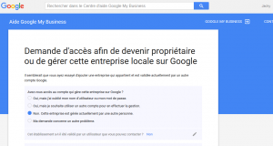 étape 3, choisir la raison pour réclamer un compte google my business